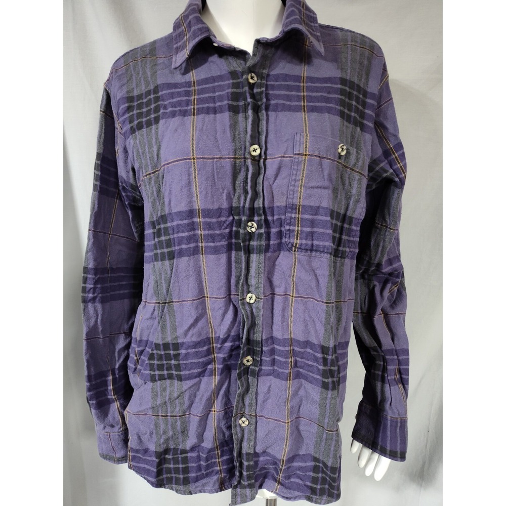 Osh Kosh B'Gosh Men's large purple plaid cotton flannel button down up